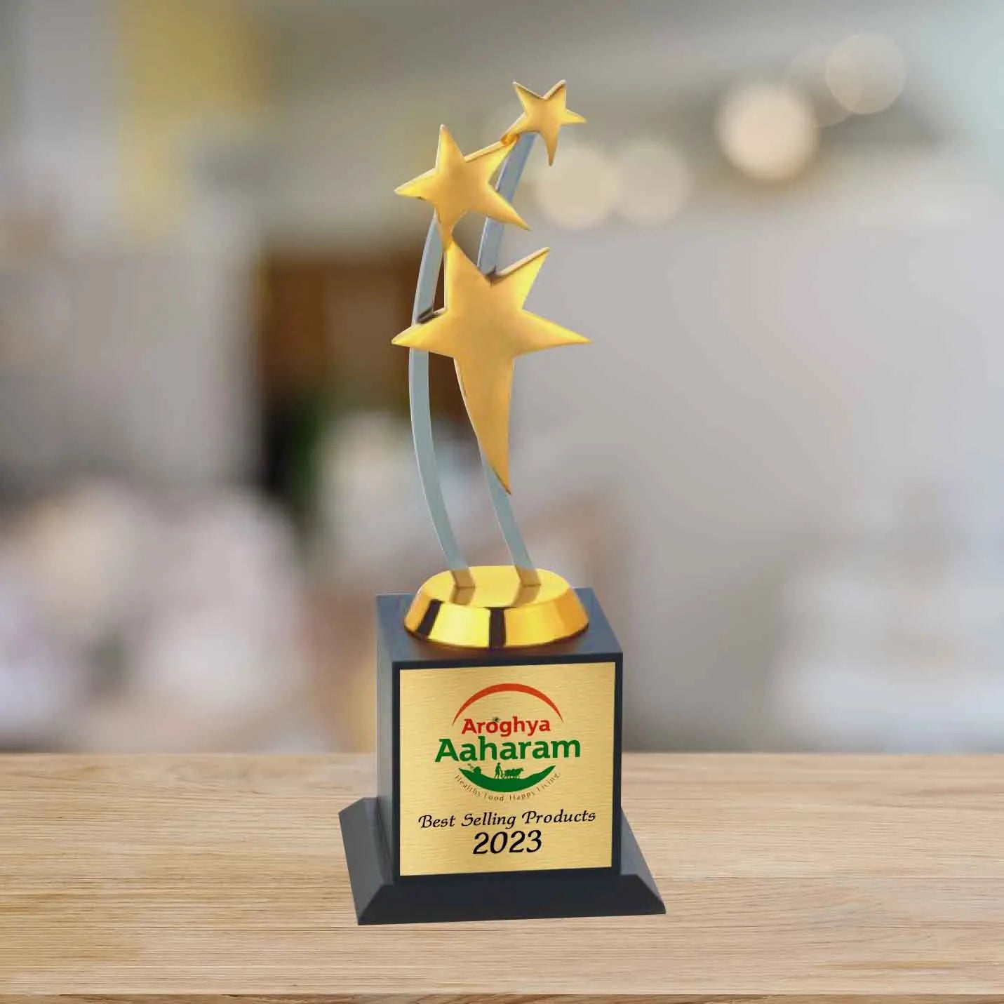 Prestigious Star Golden Compact Trophy